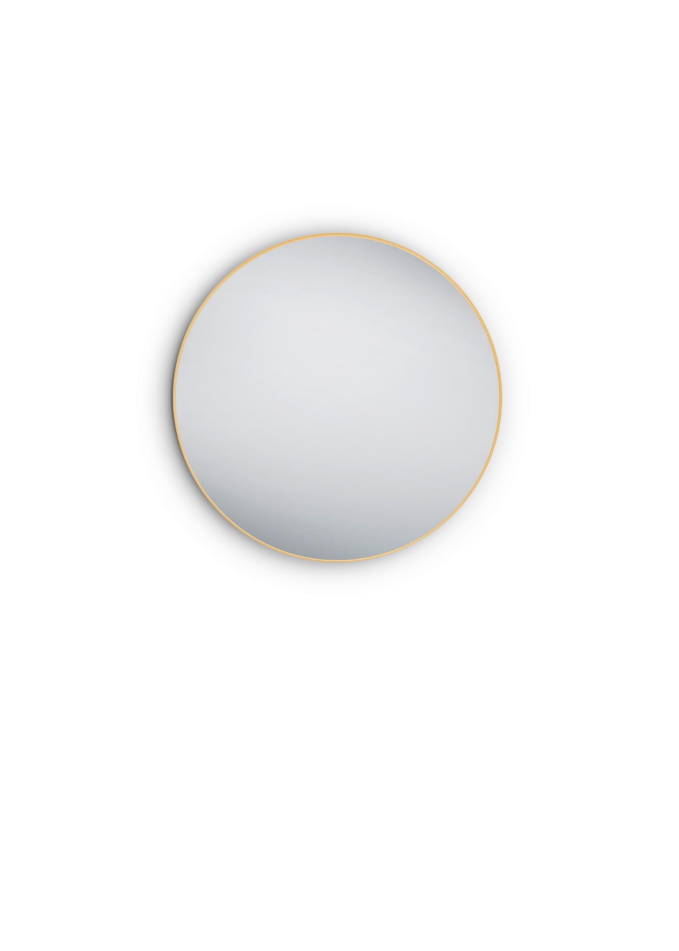 Fali Tükör Kerek Britta - arany/átlátszó, Modern, Üveg/fém (80cm)