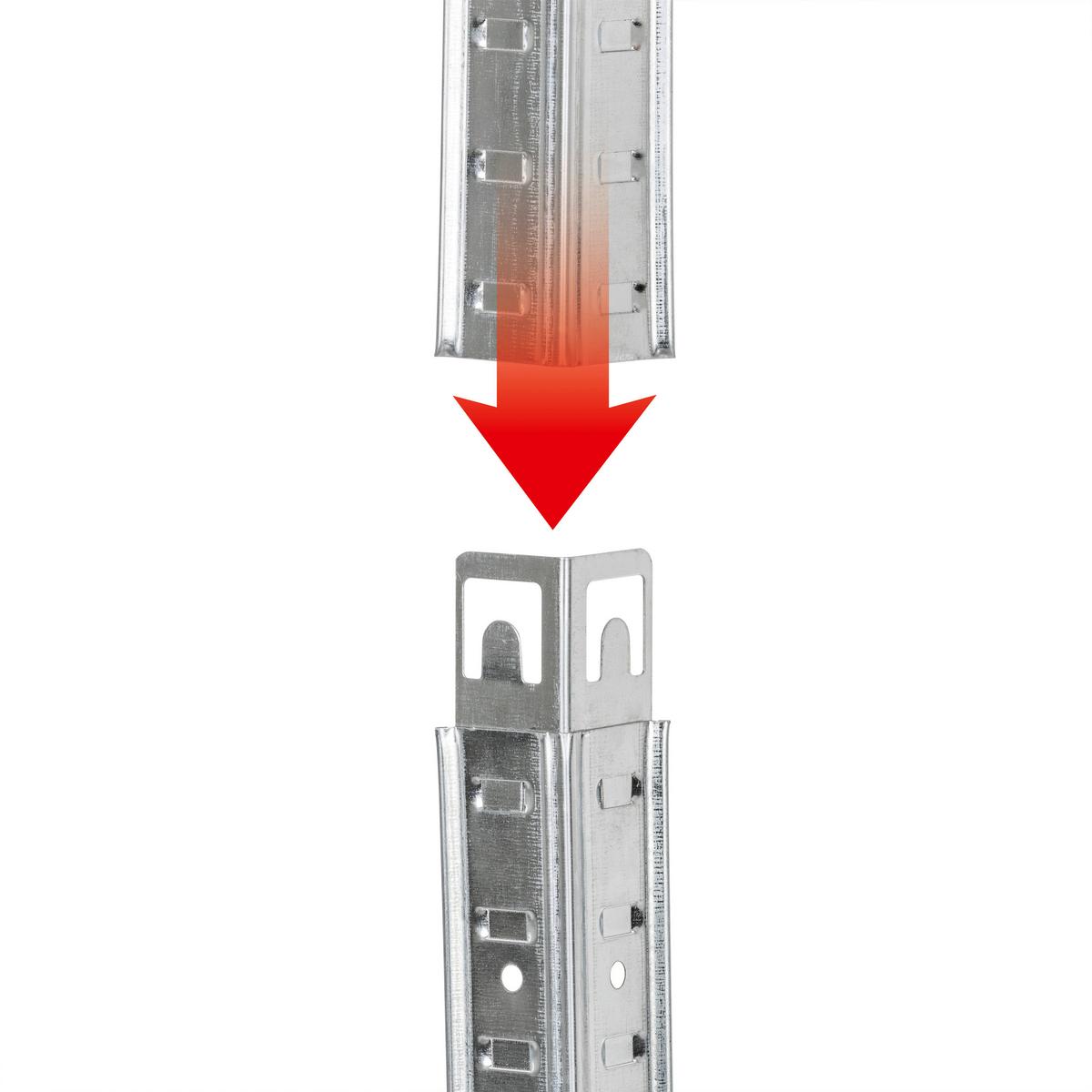 Schwerlastregal Easymaxx Silberfarben/Hellbraun - Hellbraun/Silberfarben, KONVENTIONELL, Holzwerkstoff/Kunststoff (40/90/180cm)