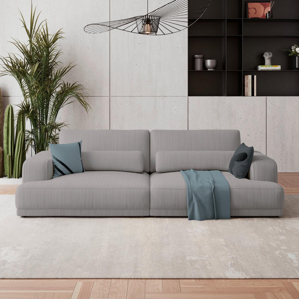 Velika Sofa Savona - svijetlo siva, Trend, tekstil (260/77/111cm) - Luca Bessoni
