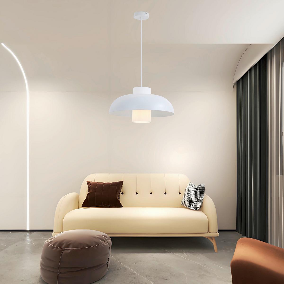 Hängeleuchte Lowe Weiß max. 60 Watt - Weiß, MODERN, Glas/Metall (38/38/120cm)