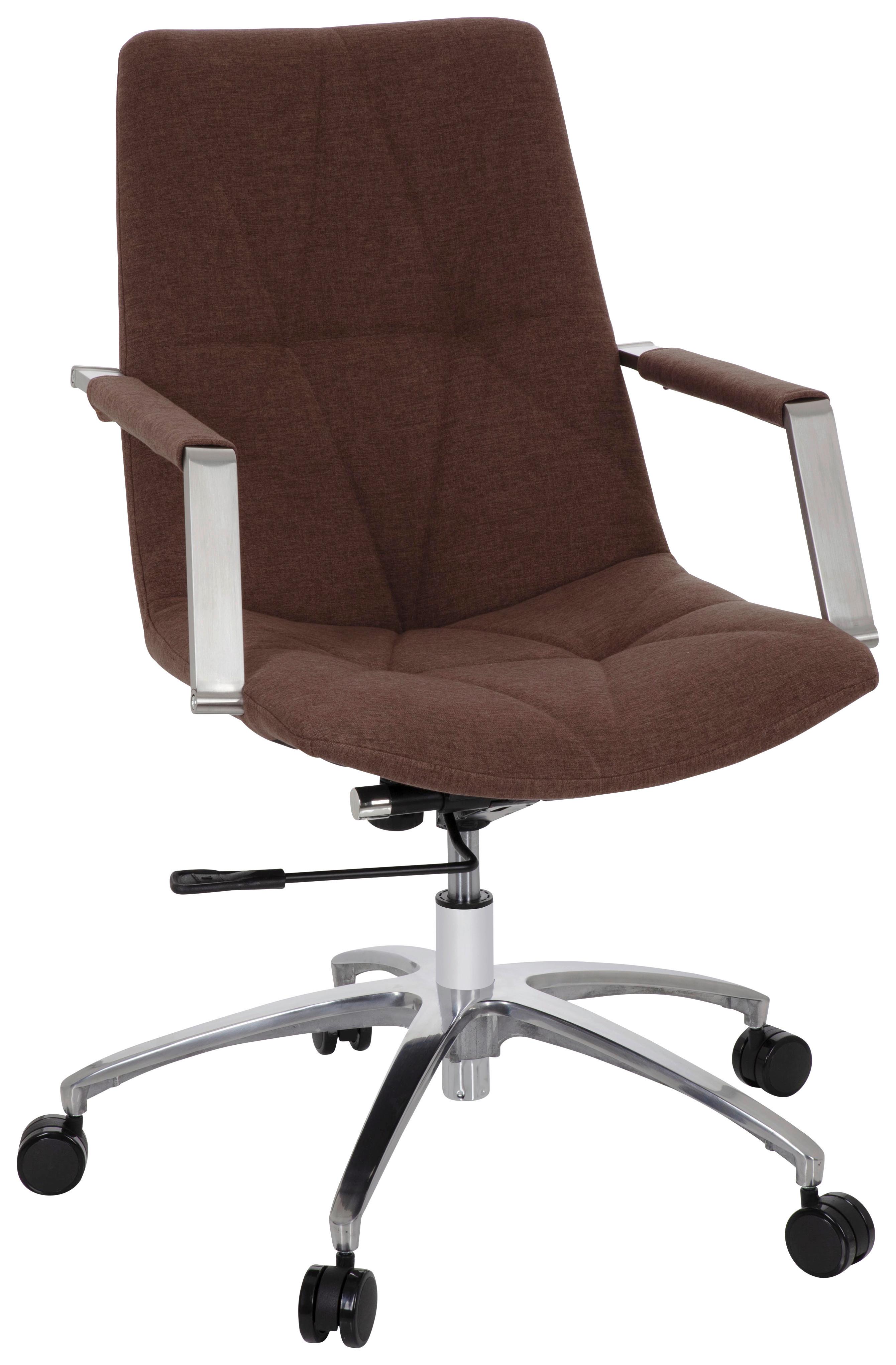 Pisarniški Stol Saranto Ii, Rjava - barve aluminija/rjava, Moderno, kovina/umetna masa (57/100/75cm) - MID.YOU