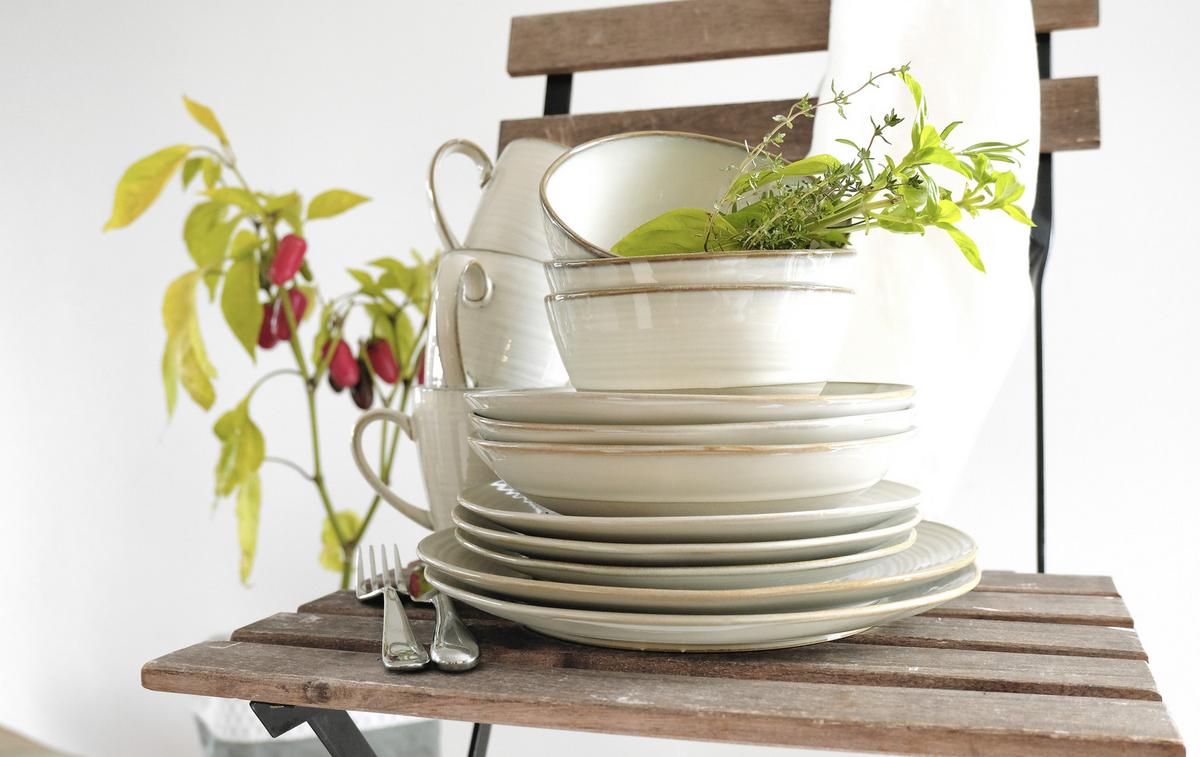 Kombiservice Nottingham aus Steinzeug, 20-teilig - Beige, Basics, Keramik - Mäser