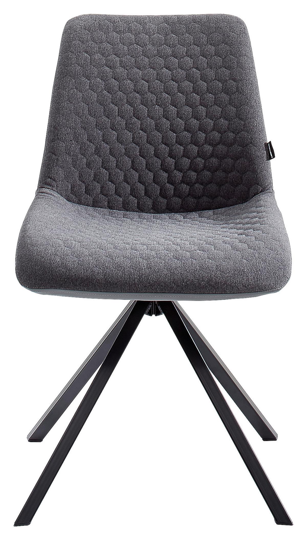 KRZESŁO LAURA - czarny/szary, Design, metal/tkanina (48/87/58cm) - Livetastic