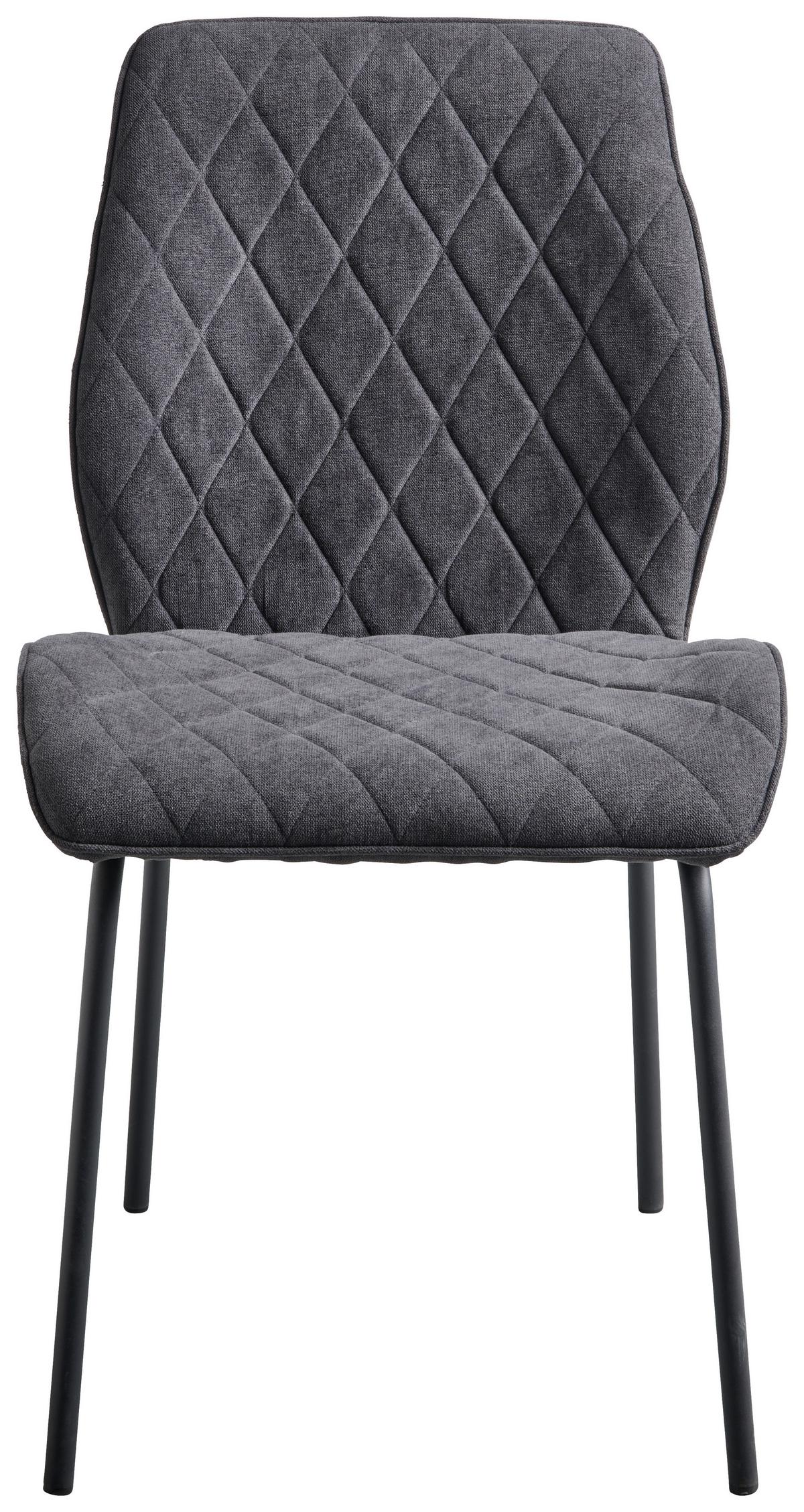 Stol Hilde, Temno Siva - temno siva/črna, Konvencionalno, kovina/tekstil (51/87/61cm)