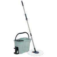 Reinigungsset Spinning Mop, 2-teilig - Schwarz/Weiß, Kunststoff/Textil (44/30/31cm) - Modern Living