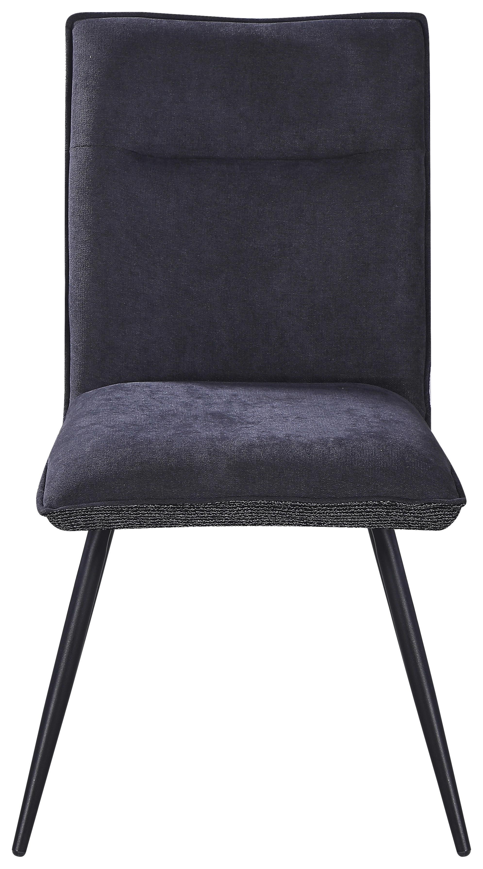 Stuhl Nova Grau - Schwarz/Grau, MODERN, Textil/Metall (47/88/63cm) - Premium Living