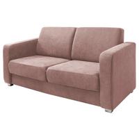 Schlafsofa Mia Rosa Mikrofaser - Chromfarben/Altrosa, Design, Kunststoff/Textil (159/88/87cm) - Livetastic