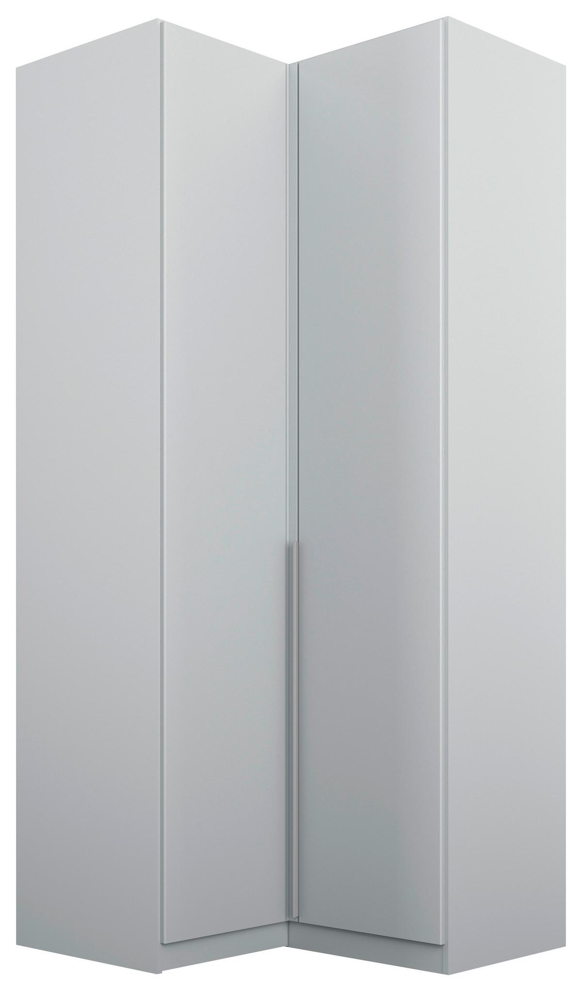 Kutni Ormar Za Odjeću Alabama - svijetlo siva/boje aluminija, Moderno, drvni materijal (100/229/102cm) - Modern Living