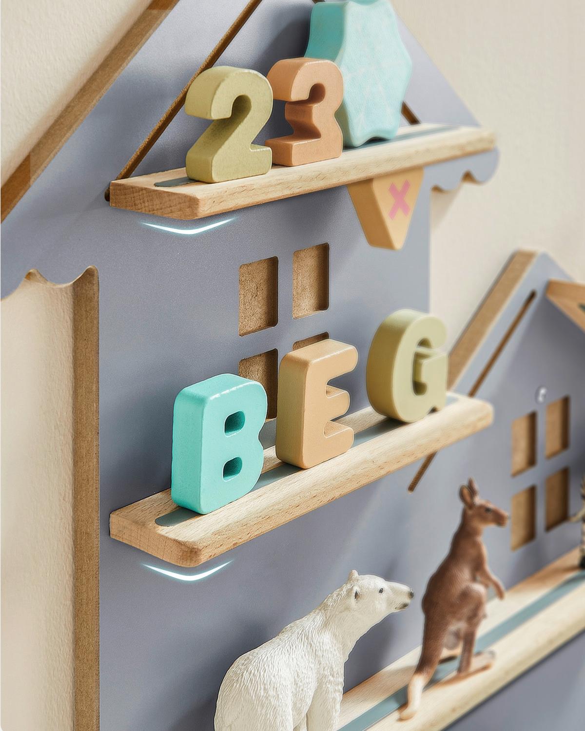 Kinderregal in Grau MDF ca. 55,8x60x18 cm - Grau, MODERN, Holz/Holzwerkstoff (55,8/60/18cm) - MID.YOU