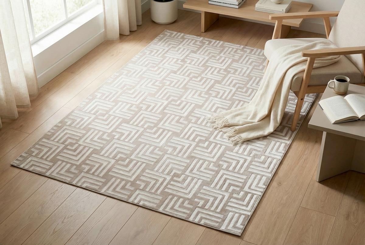 Flachwebeteppich Calma 325 Beige 120 X 160 Cm - Beige, Basics, Textil (120/160cm) - Kayoom