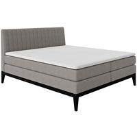 Boxspringbett Nola Taupe ca. 180x200cm - Taupe/Schwarz, KONVENTIONELL, Holz/Textil (180/200cm) - Based