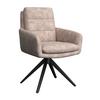 Armlehnstuhl Laurin Taupe Webstoff Drehbar Gepolstert - Taupe/Schwarz, MODERN, Holz/Textil (59/93/63cm) - Bessagi Home