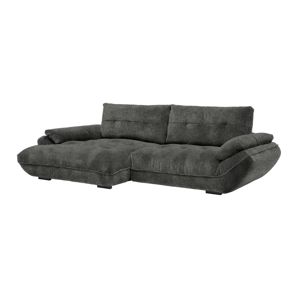 Wohnlandschaft Vivo Anthrazit - Anthrazit/Schwarz, MODERN, Kunststoff/Textil (179/63/317cm) - Premium Living