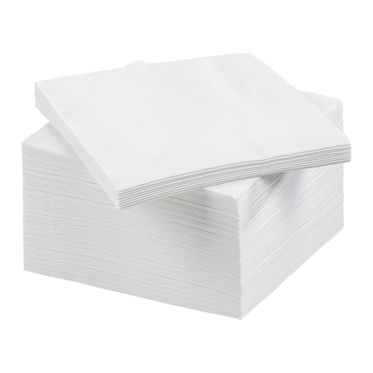 Serviette Kamilla Weiß 3-lagig - Weiß, KONVENTIONELL, Papier (33/33cm) - Based