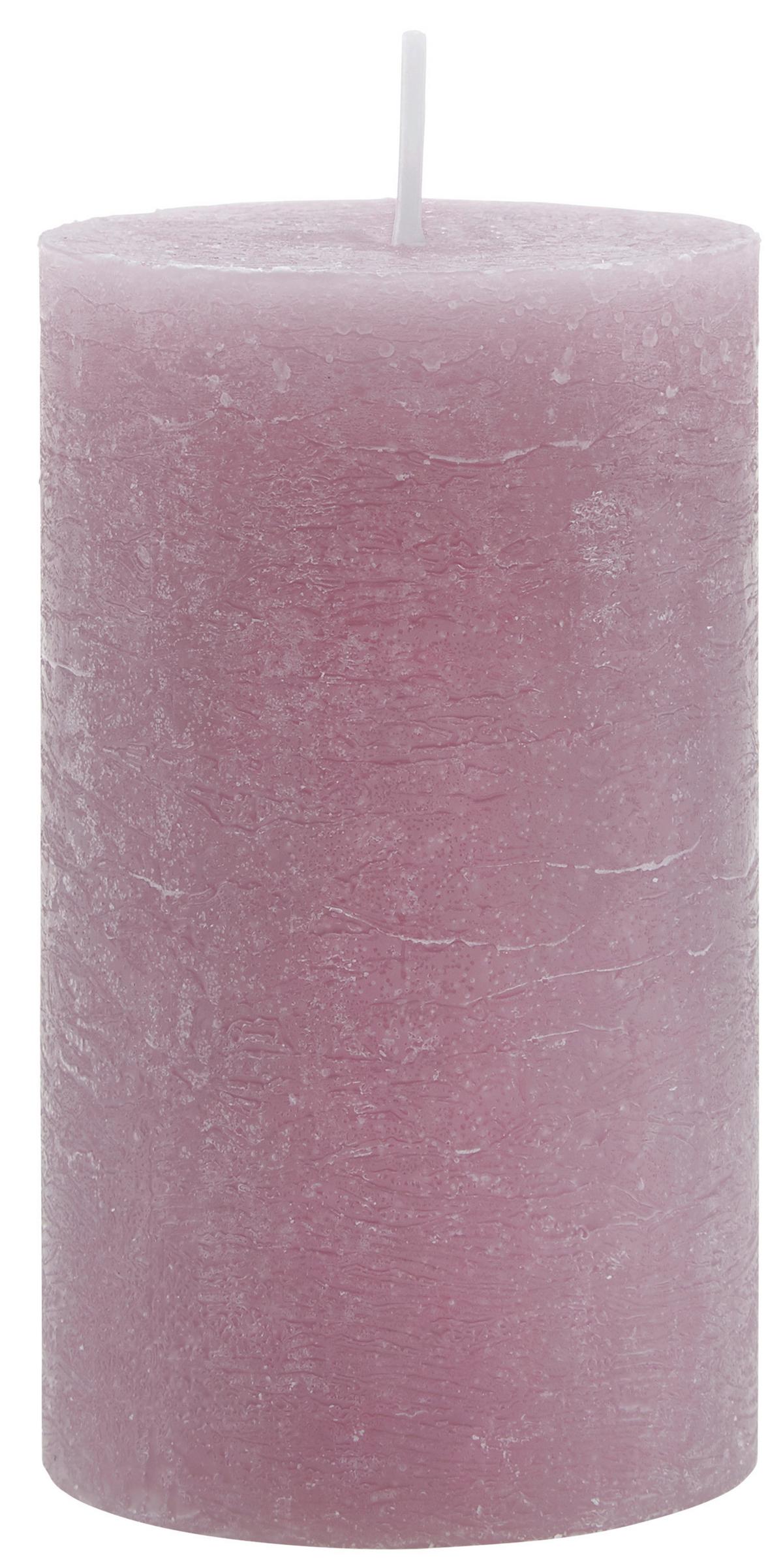 Stumpenkerze Lia in Mauve - Violett, MODERN (6,8/12cm) - Premium Living