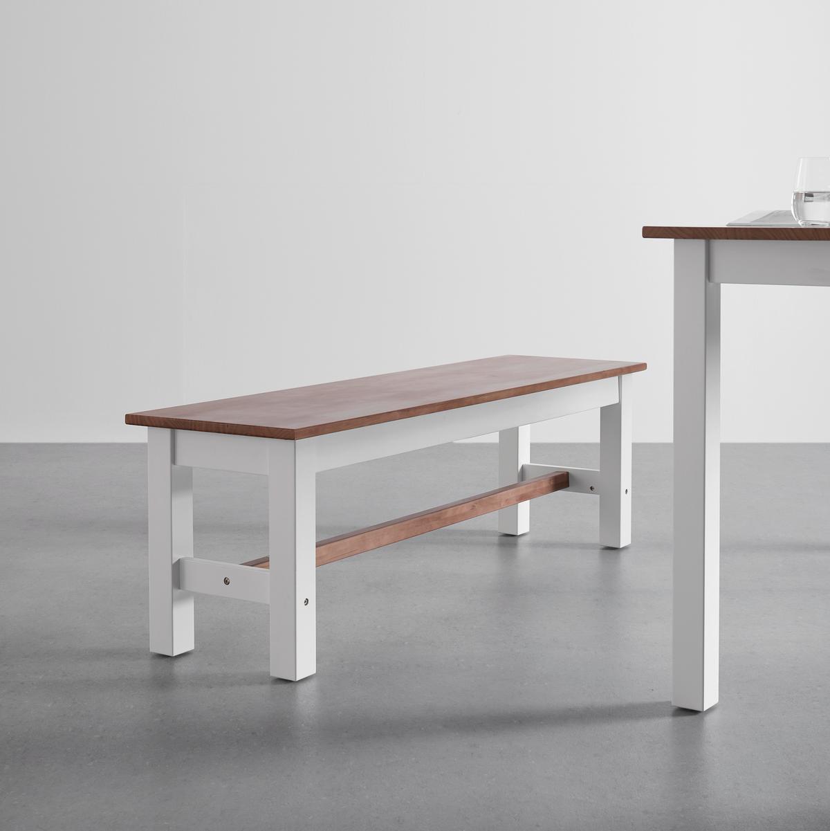 ŁAWKA ALESSANDRA - biały/kolor sosnowy, Modern, drewno (140/40/45cm) - Bessagi Home