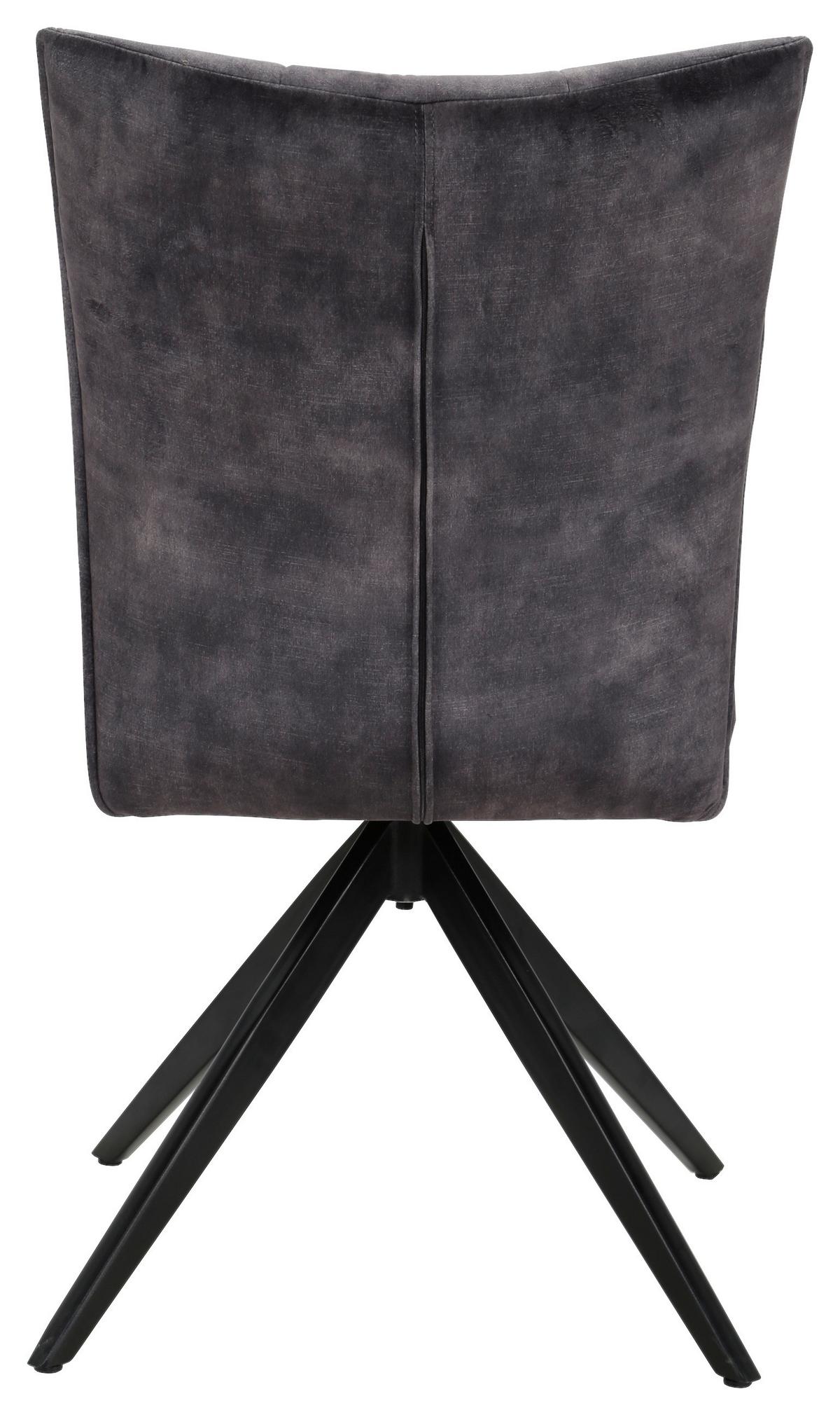 KRZESŁO MARIUS -HOM IN EXKLUSIV- - czarny/ciemnoszary, Design, metal/tkanina (47/92/66cm) - Hom`in