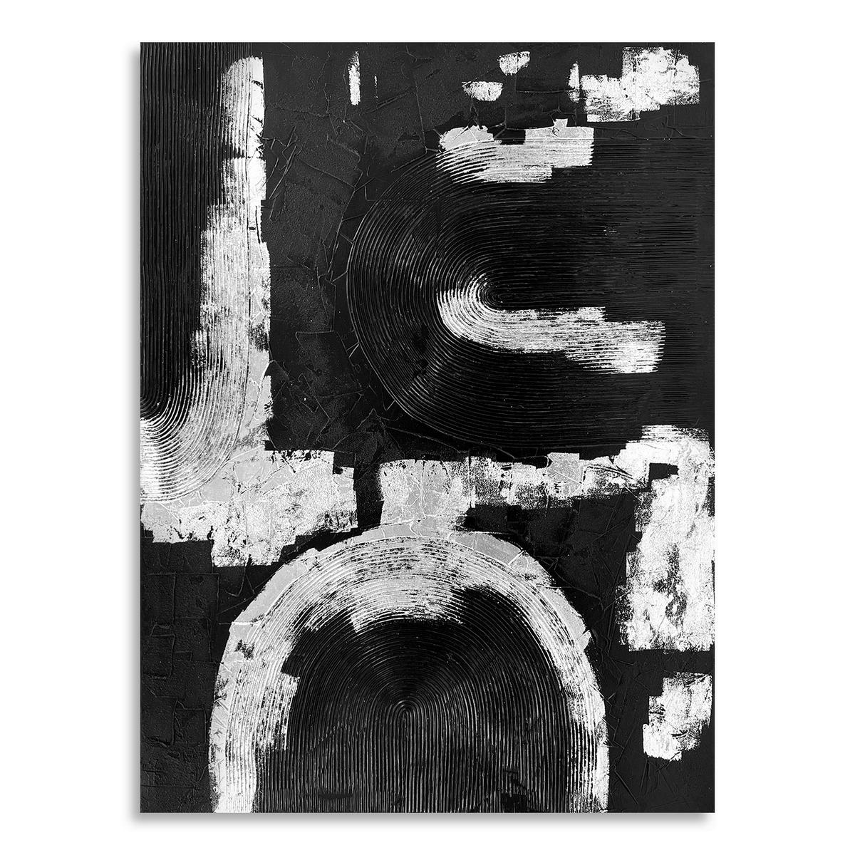 OBRAZ OLEJNY 8434155248307 - kolor srebrny/czarny, Lifestyle, materiał drewnopochodny/tkanina (88/118cm) - Monee