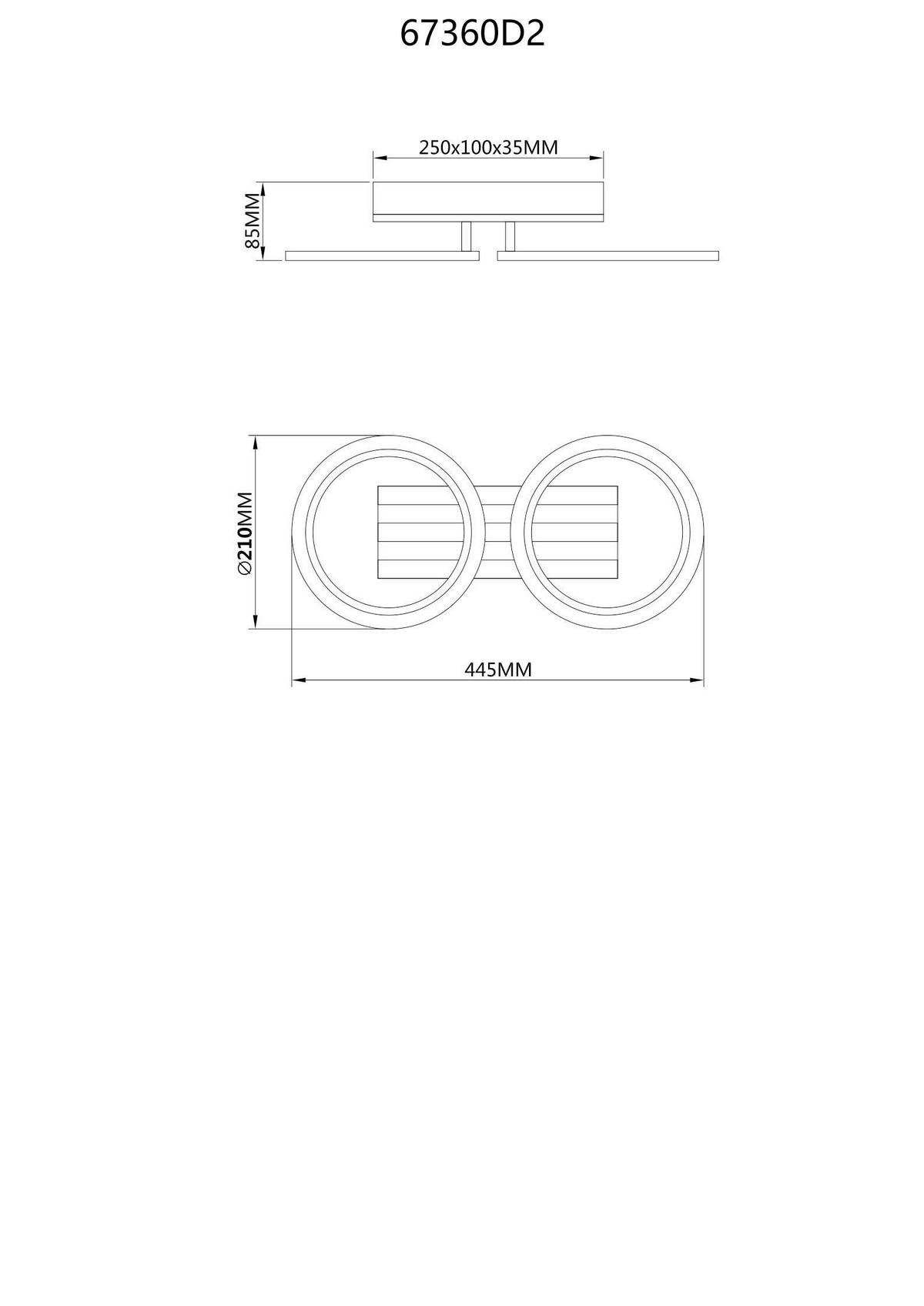 Led Stropna Svjetiljka Blevins - bijela/tamno smeđa, Natur, drvni materijal/metal (44,5/21/8,5cm) - Globo
