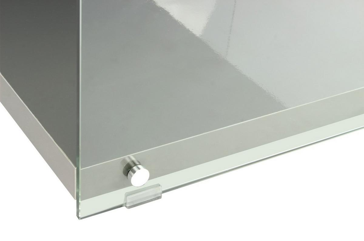 Beistelltisch Tv-Tisch Elementary 100 Grau - Grau, Design, Glas/Holz (120/45/60cm) - Kayoom