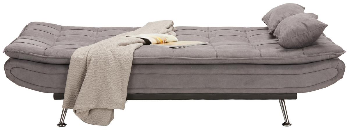 canapé-lit in Grau - gris/couleur argentée, Modern, textile/métal (196/92/98cm) - Mömax