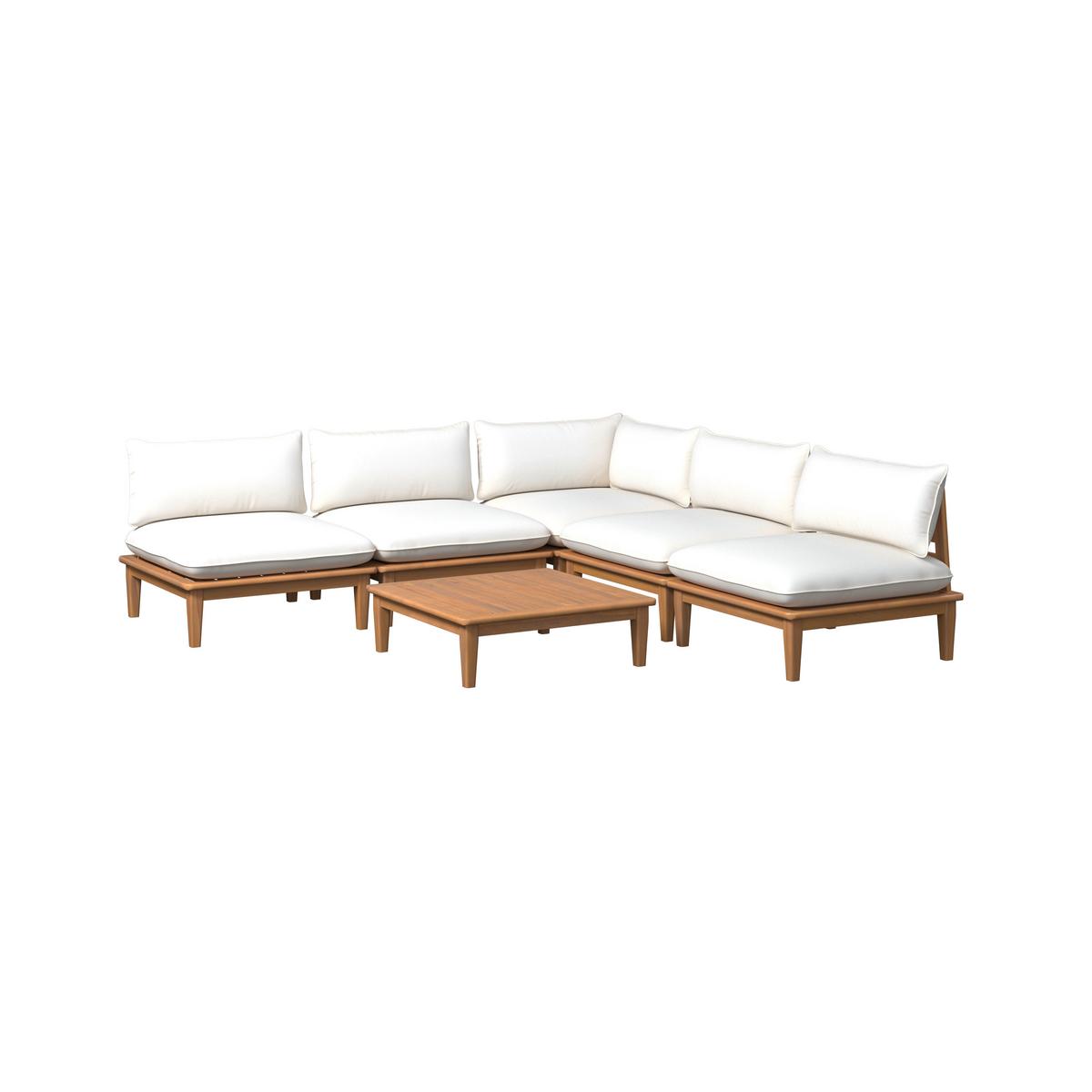 KOMPLET MEBLI TARASOWYCH BORNEO - beżowy/kolor akacjowy, Modern, drewno (80/65/80cm) - Ambia Garden