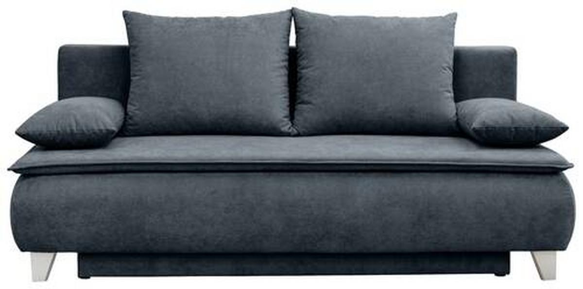 Zofa Boxspring Mona, Siva, Ležišče, Predal - srebrne barve/antracit, Moderno, tekstil/les (208/100/106cm) - Mömax