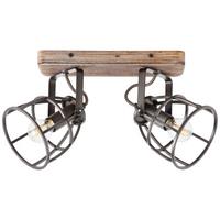 Deckenleuchte Matrix Schwarz/Hellbraun max. 28 Watt - Hellbraun/Schwarz, Natur, Holz/Metall (18/29/16cm) - Brilliant