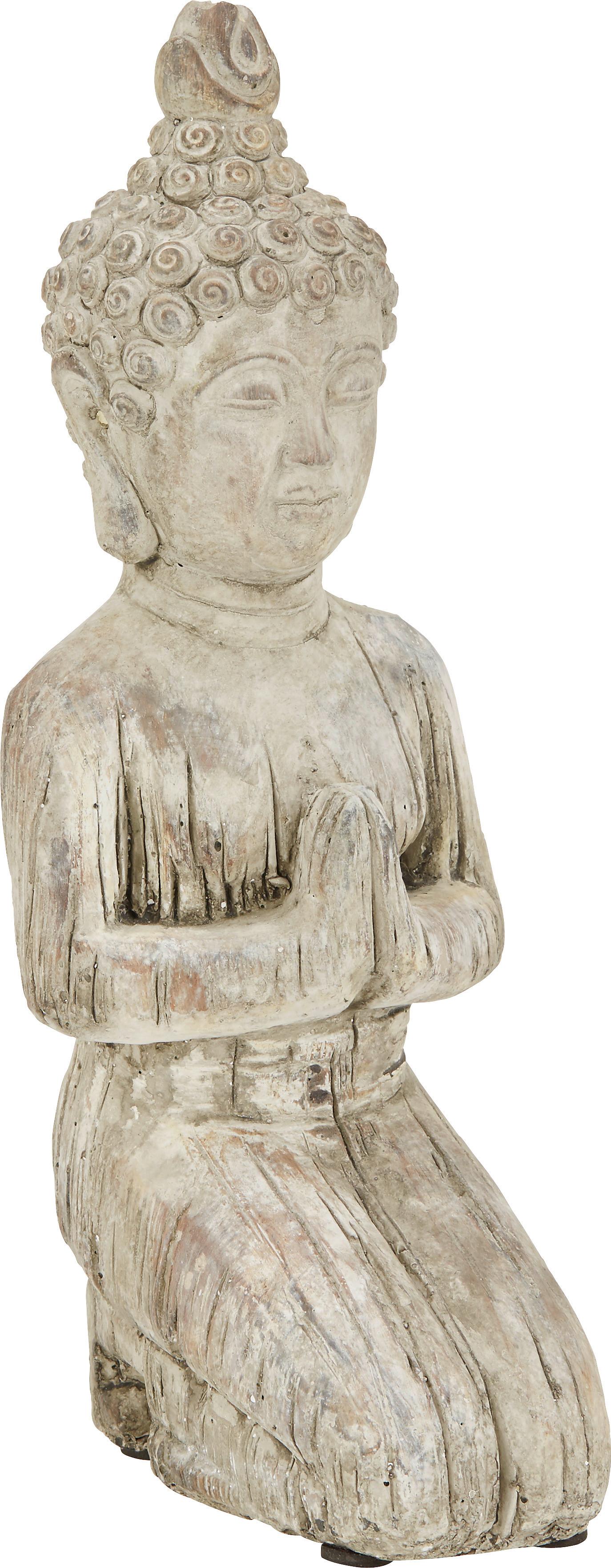 Buddha knieend aus Stein - Braun, KONVENTIONELL, Stein (14/11,5/32cm) - Modern Living
