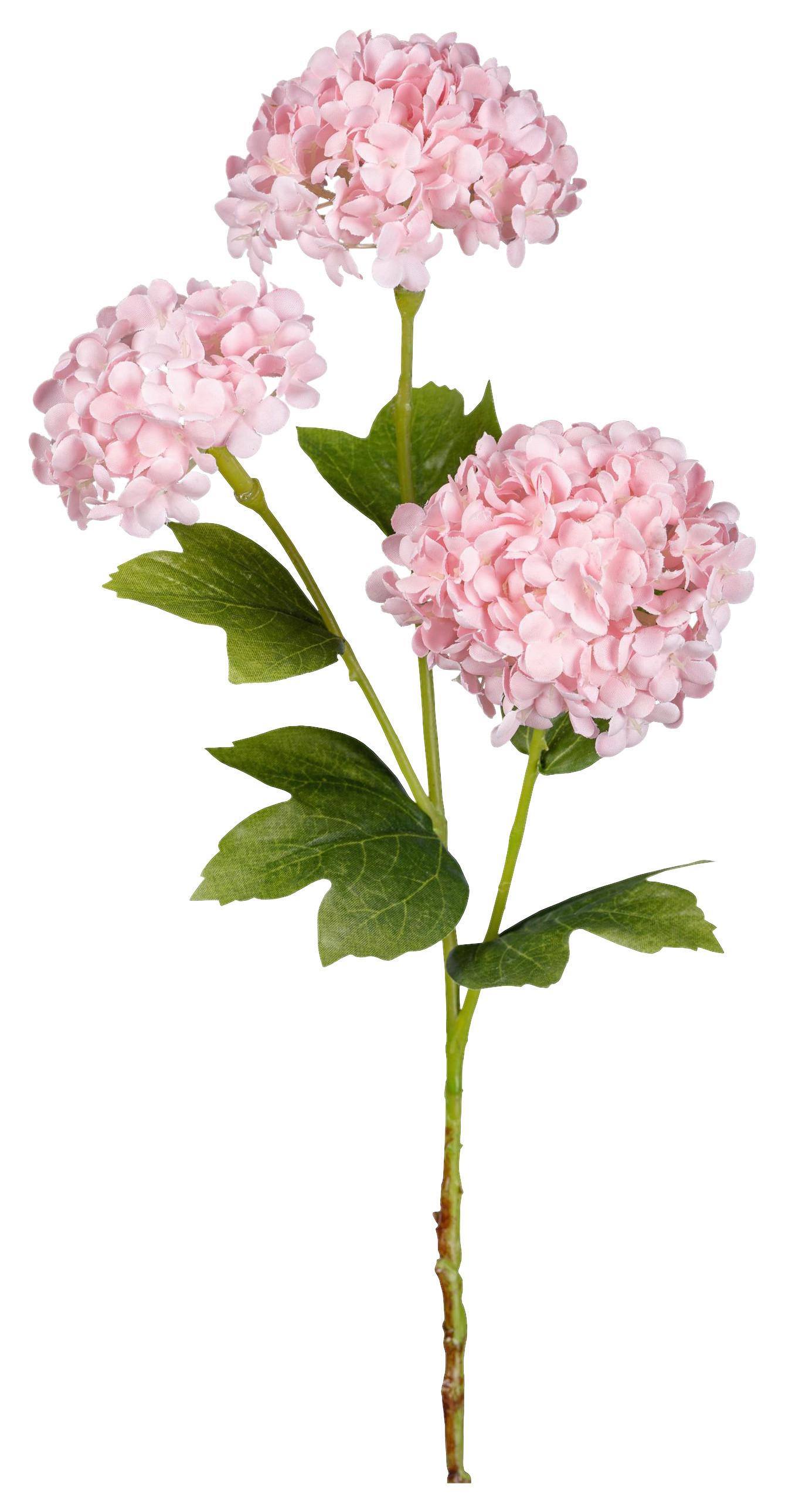 Kunstpflanze Schneeballzweig II Rosa/Grün - Rosa/Grün, Basics, Kunststoff/Textil (68cm)