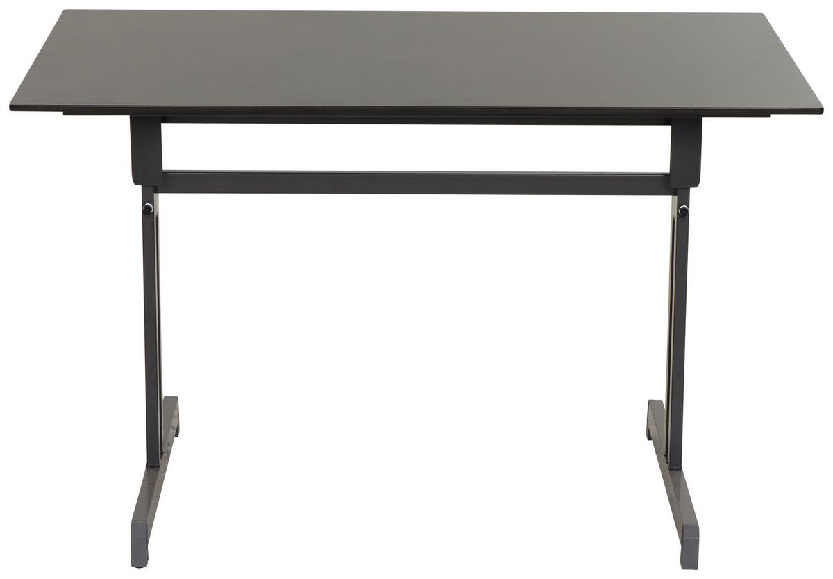 Gartentisch Anthrazit klappbar ca. 120x80x71cm - Anthrazit, MODERN, Holzwerkstoff/Metall (120/80/71cm) - Gardenson