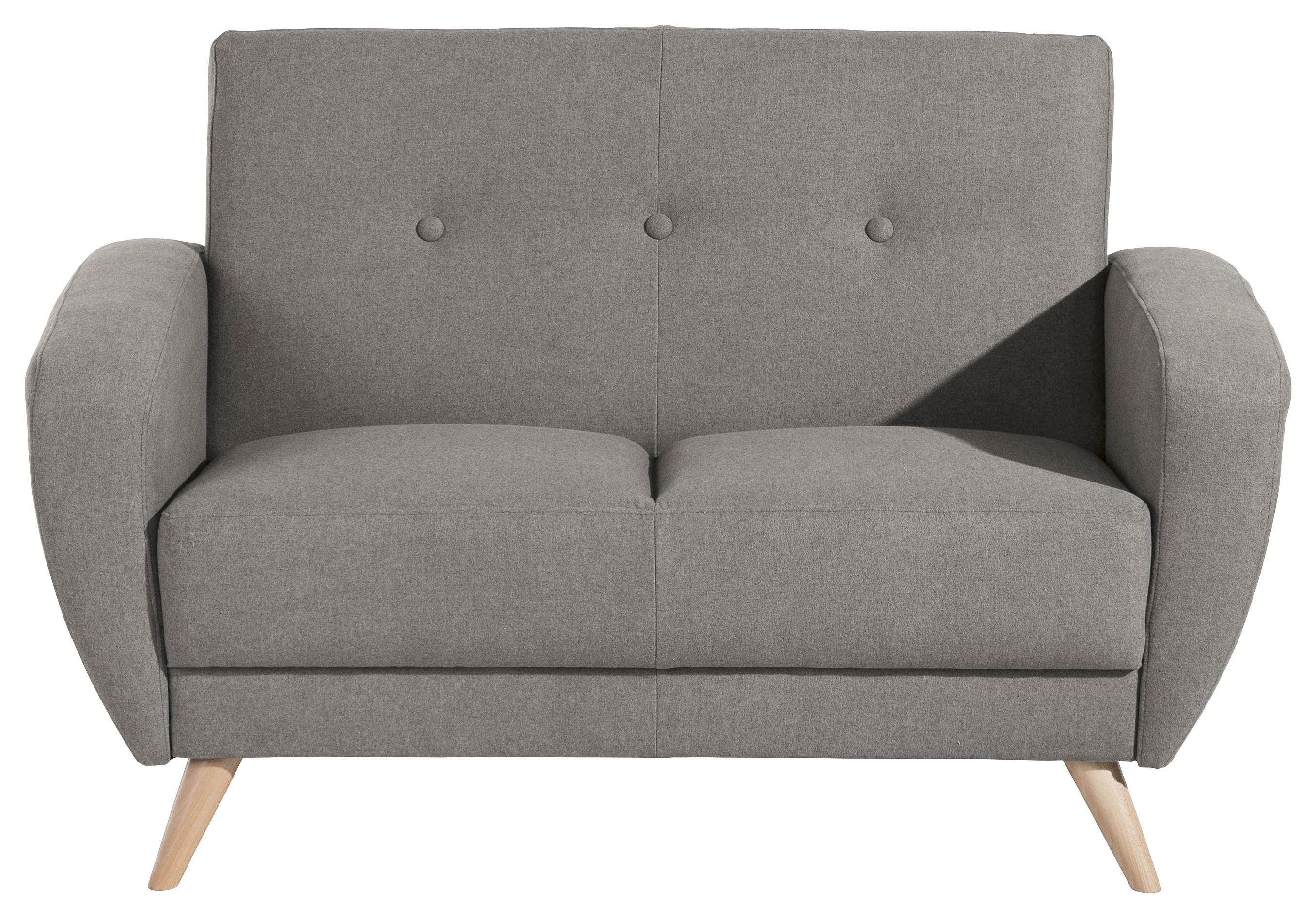 2-SITZER-SOFA JERRY - Naturfarben/Grau, Design, Holz/Textil (136/85/82cm) - Max Winzer