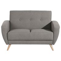 2-SITZER-SOFA JERRY - Naturfarben/Grau, Design, Holz/Textil (136/85/82cm) - Max Winzer