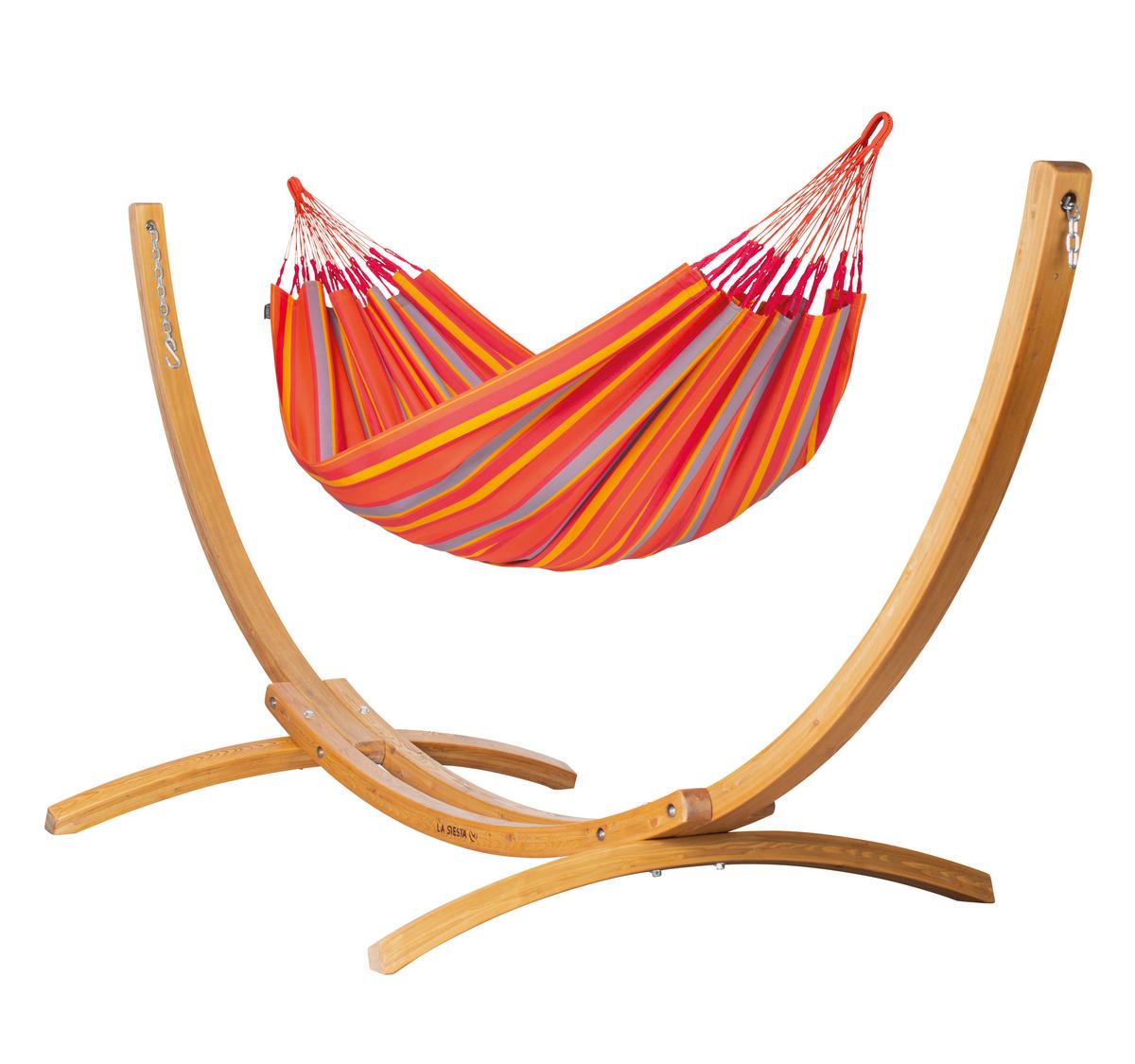 Hängematte Classic Double Hammock Outdoor Gelb/Orange - Gelb/Rot, KONVENTIONELL, Textil (160/350cm) - La Siesta