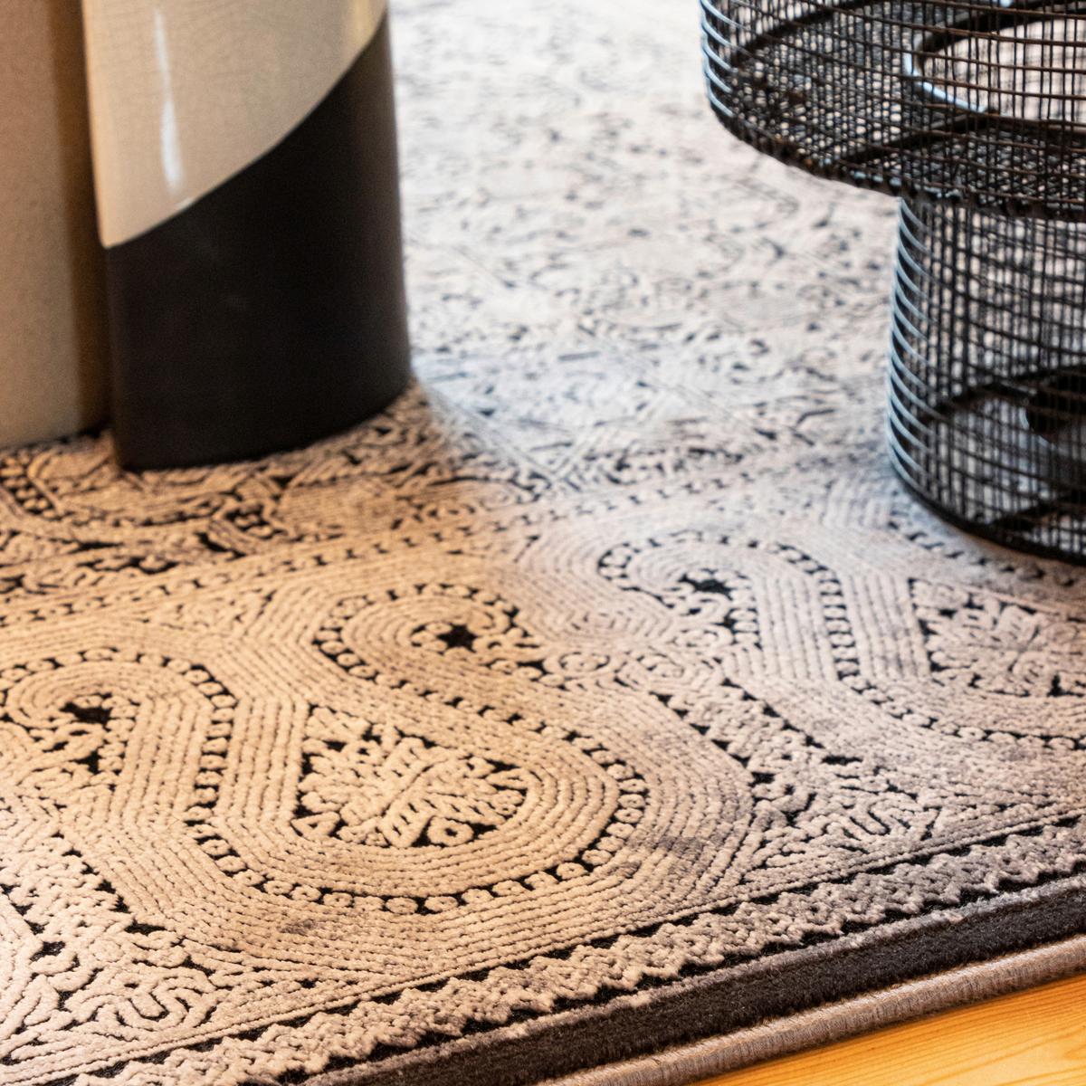 Webteppich My Eden Of Obsession - Schwarz/Grau, Design, Textil (80/150cm)