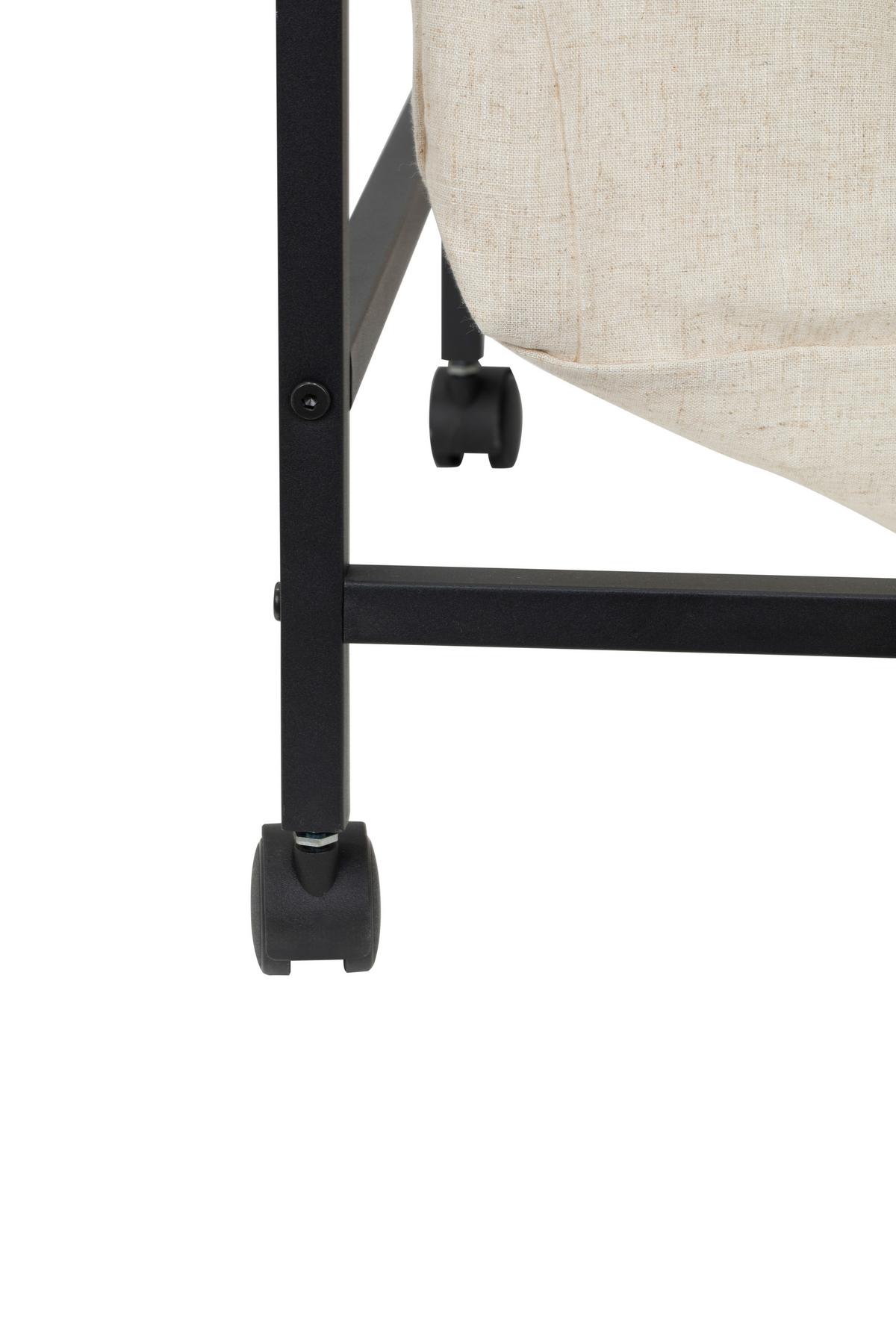 KOSZ NA PRANIE BIRMA - czarny, Modern, metal/tkanina (55/80/56cm) - PBJ