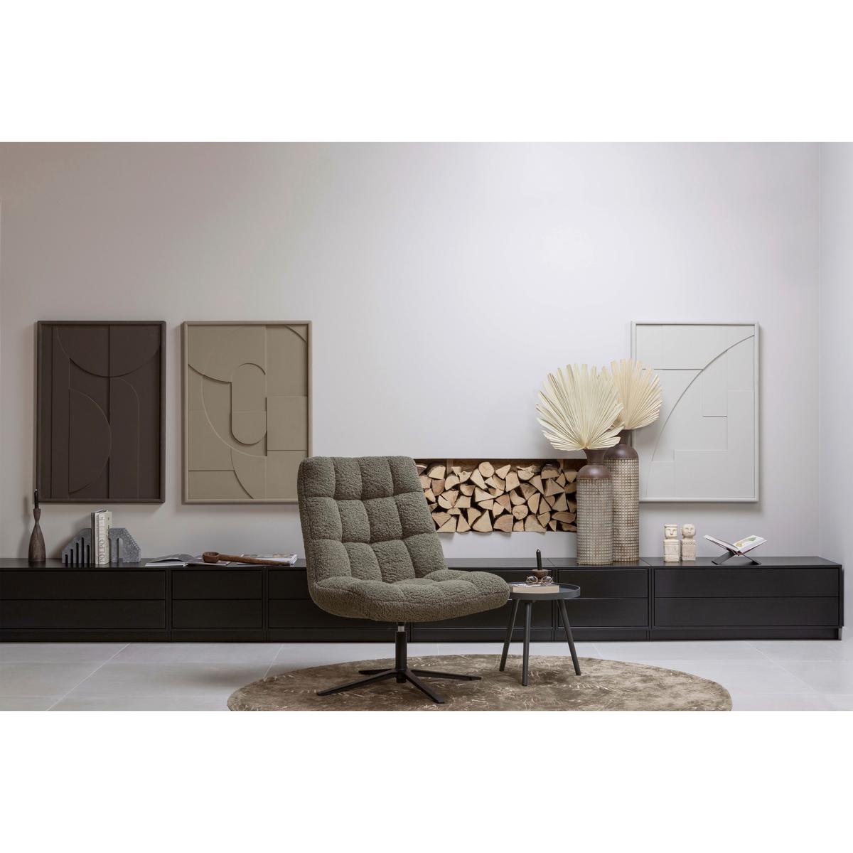 Sessel Job Dunkelgrün B: 70 cm - Dunkelgrün/Schwarz, Design, Textil/Metall (70/101/85cm) - Livetastic