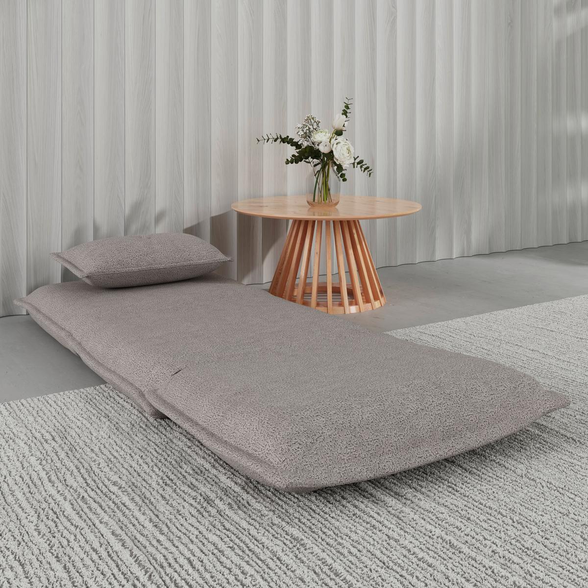 Fekvőfotel Tamara - világosszürke, Modern, textil/fém (82/31/69cm) - Bessagi Home