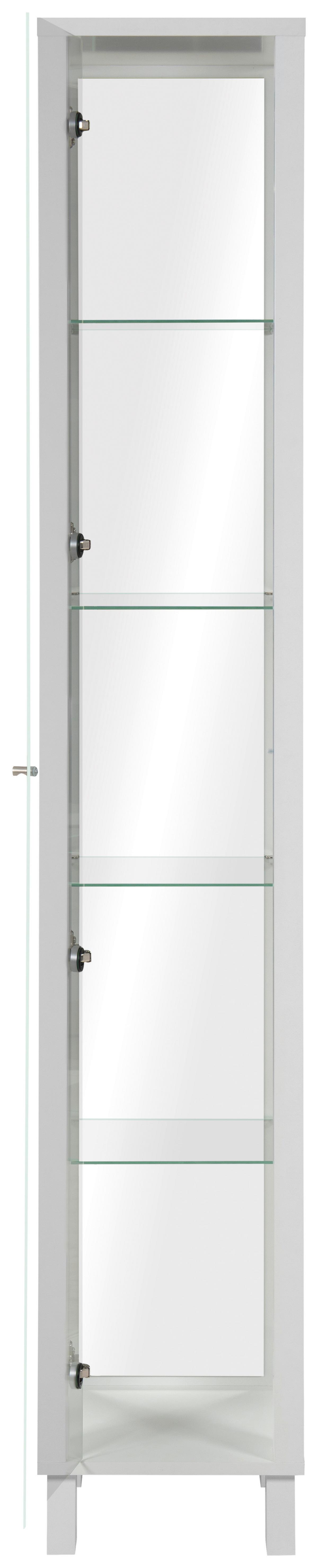 Vitrine Albi Weiß - Weiss/Schwarz, Modern, Glas/Holzwerkstoff (33/189/33cm) - Mömax