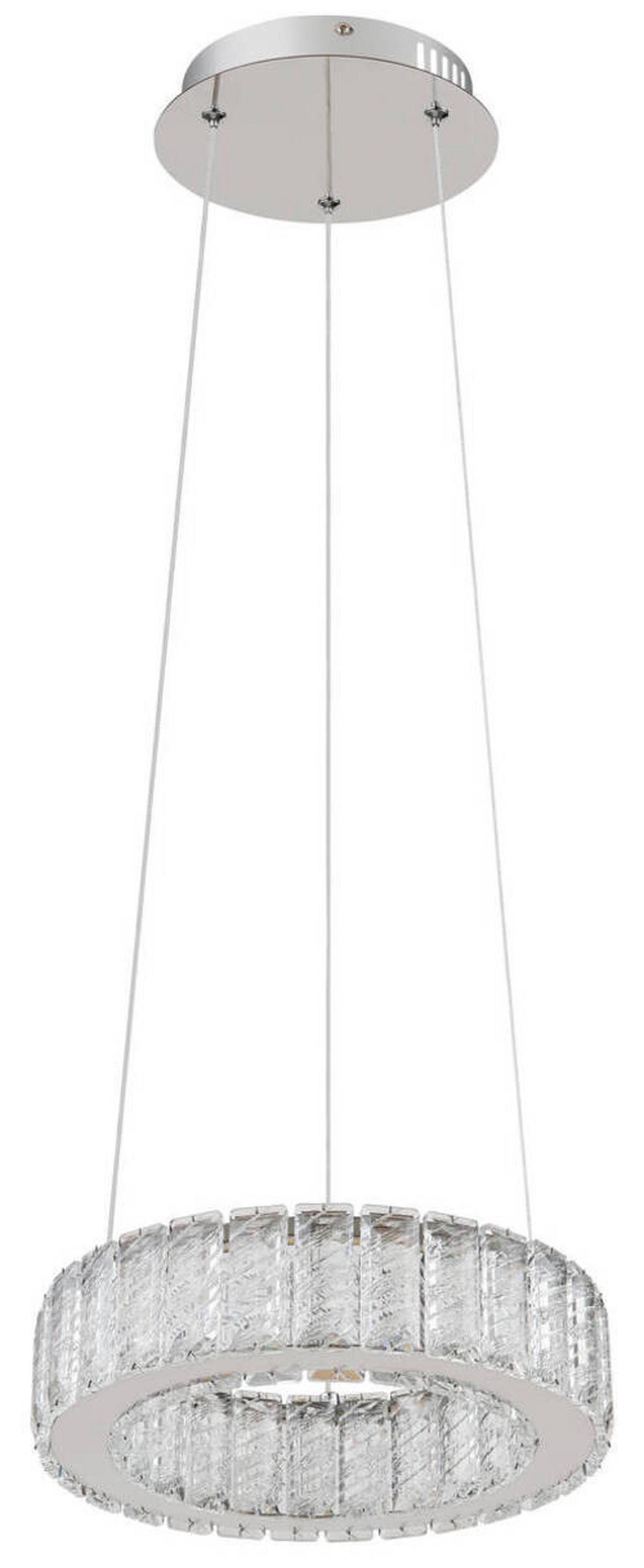Viseča Led-svetilka Mucky, S Sijalko - barve kroma/prozorno, Konvencionalno, kovina/umetna masa (30/120cm) - Globo