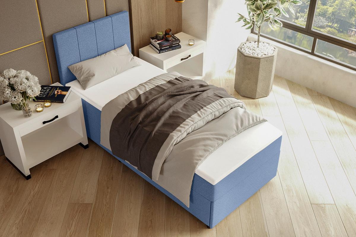 Boxbett Odin Blau ca. 120x200cm - Blau/Schwarz, KONVENTIONELL, Kunststoff/Textil (120/200cm) - Based