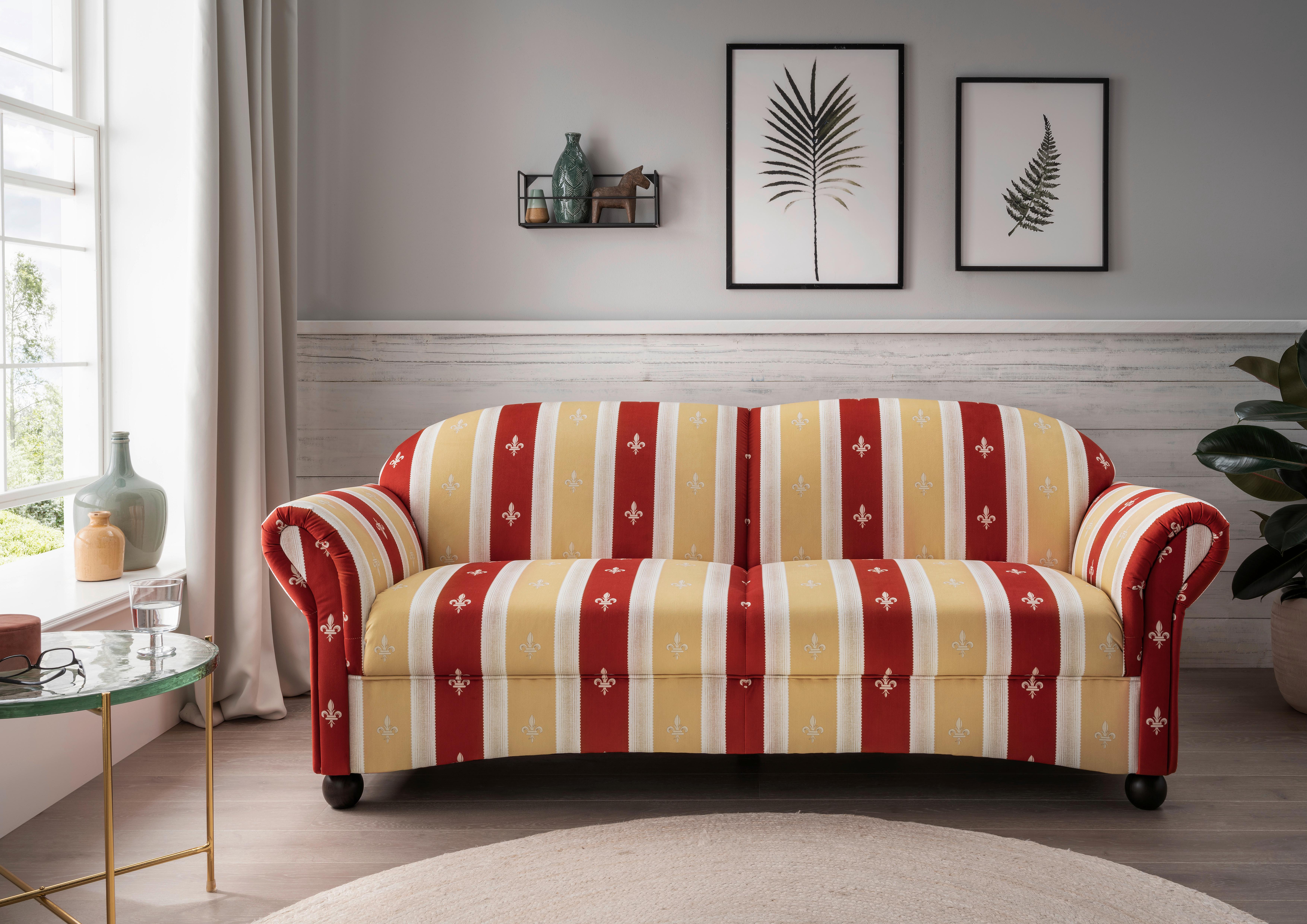 2,5-Sitzer-Sofa Torello Rot Mikrofaser - Wengefarben/Rot, KONVENTIONELL, Holz/Textil (198/84/80cm) - Livetastic