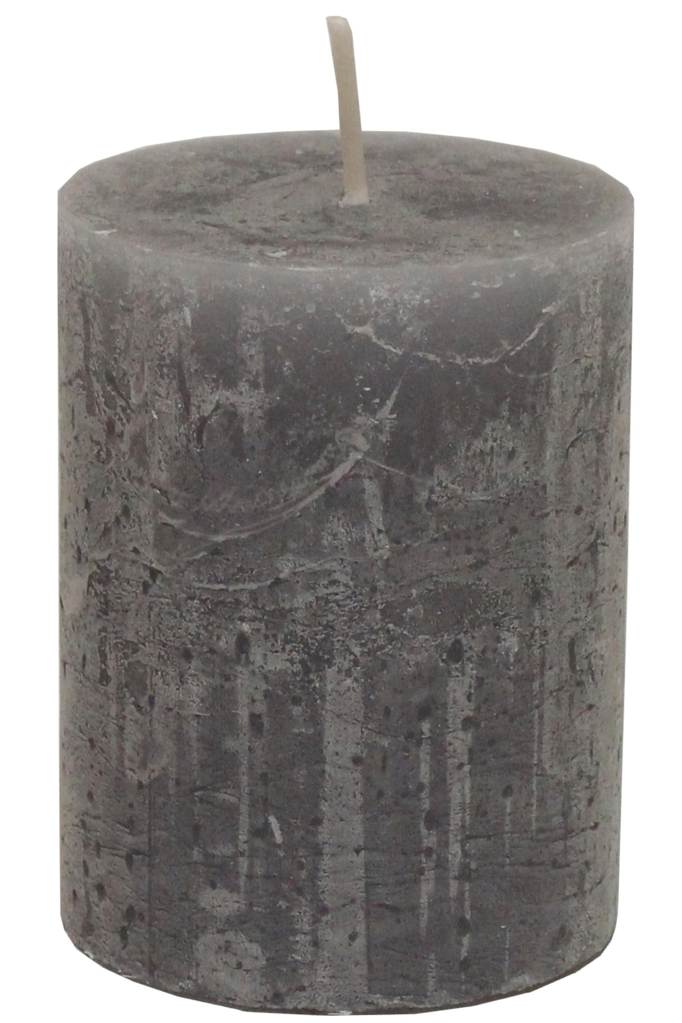 Stumpenkerze Lia In Grau - Grau, Modern (6,8/9cm) - Premium Living