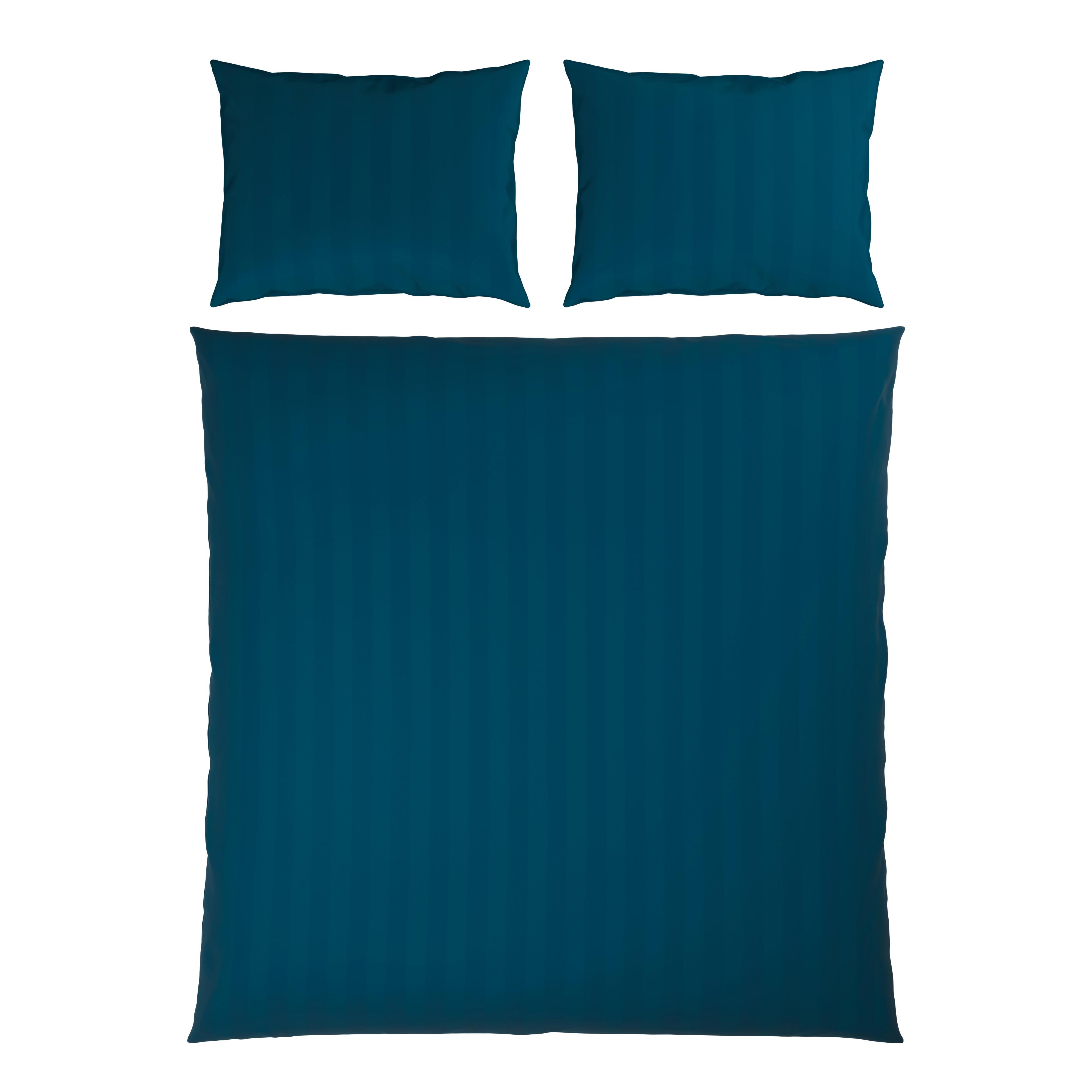Lenjerie de pat, Xenia Streif 2x50x70/200x220 cm - albastru, Modern, textil (200/220cm) - Premium Living