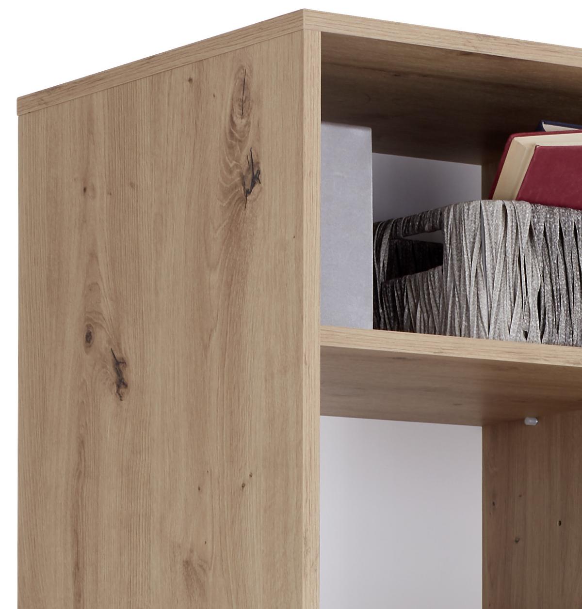Regal Box - bijela/boje hrasta, Moderno, drvni materijal/plastika (98/205/40cm) - Modern Living