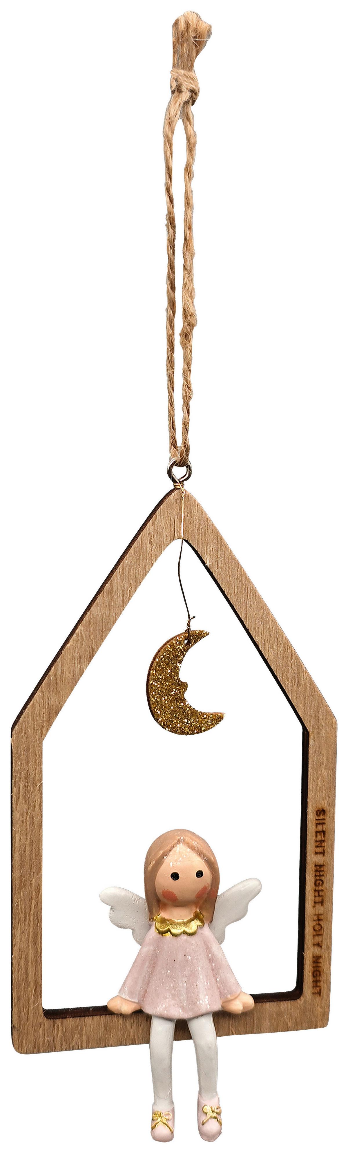 Dekohänger Holly Rosa/Weiß - Weiss/Rosa, Konventionell, Holzwerkstoff/Kunststoff (7/13,5/0,5cm) - Mömax