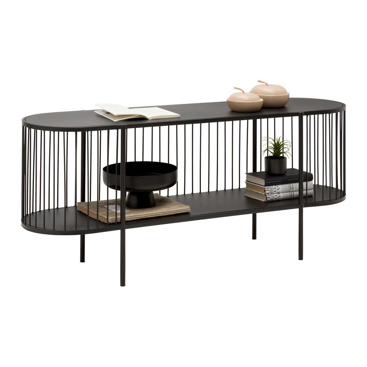 Tv Szekrény Tiago - fekete, Lifestyle, fém (120/54/34cm) - Mömax