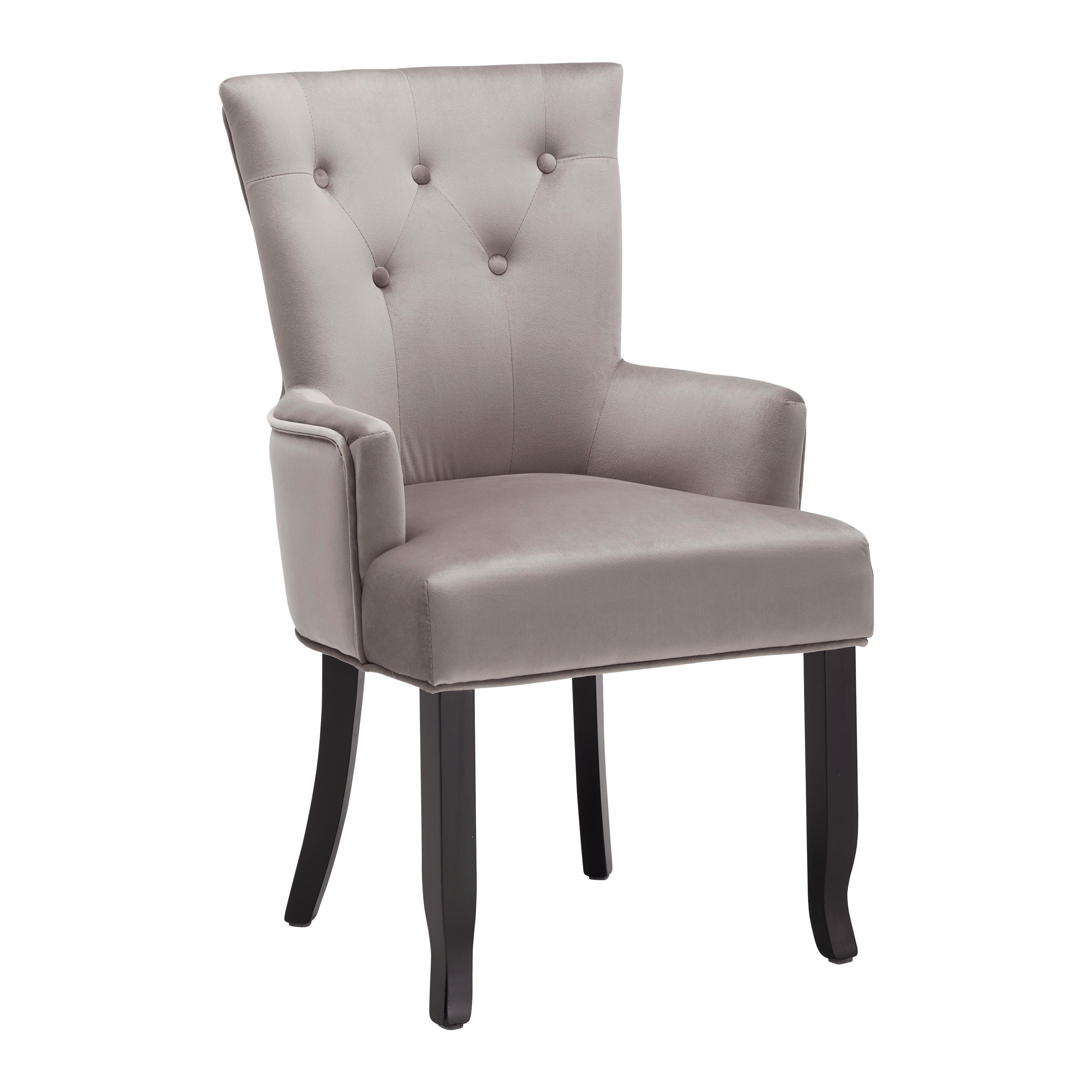KRZESŁO Z PODŁOKIETNIKAMI MILO - jasnoszary/kolor sosnowy, Modern, drewno/tkanina (56/96/64cm) - Bessagi Home