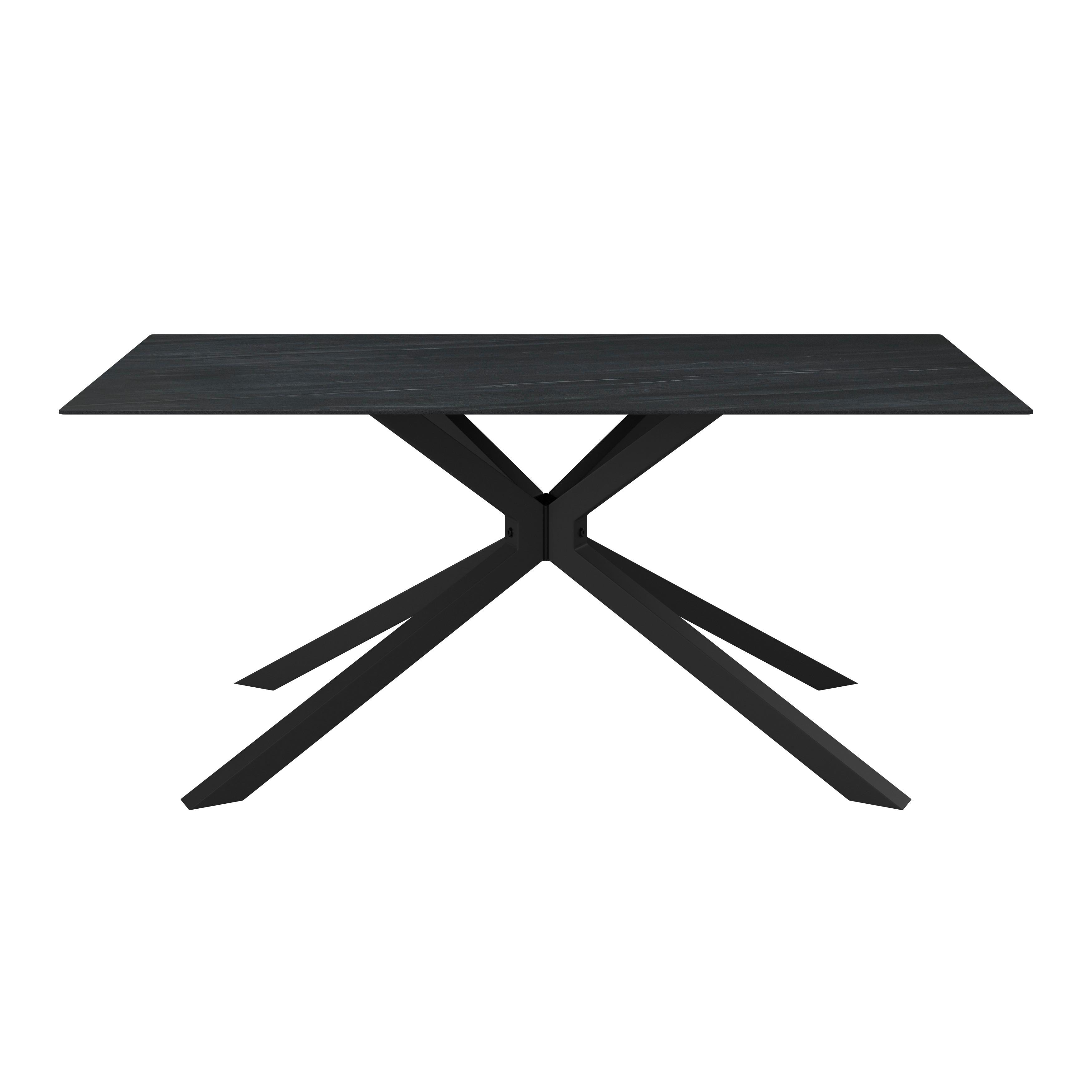 MATBORD LIVAN - mörkgrå/svart, Modern, metall/sten (180/90/76cm) - Bessagi Home