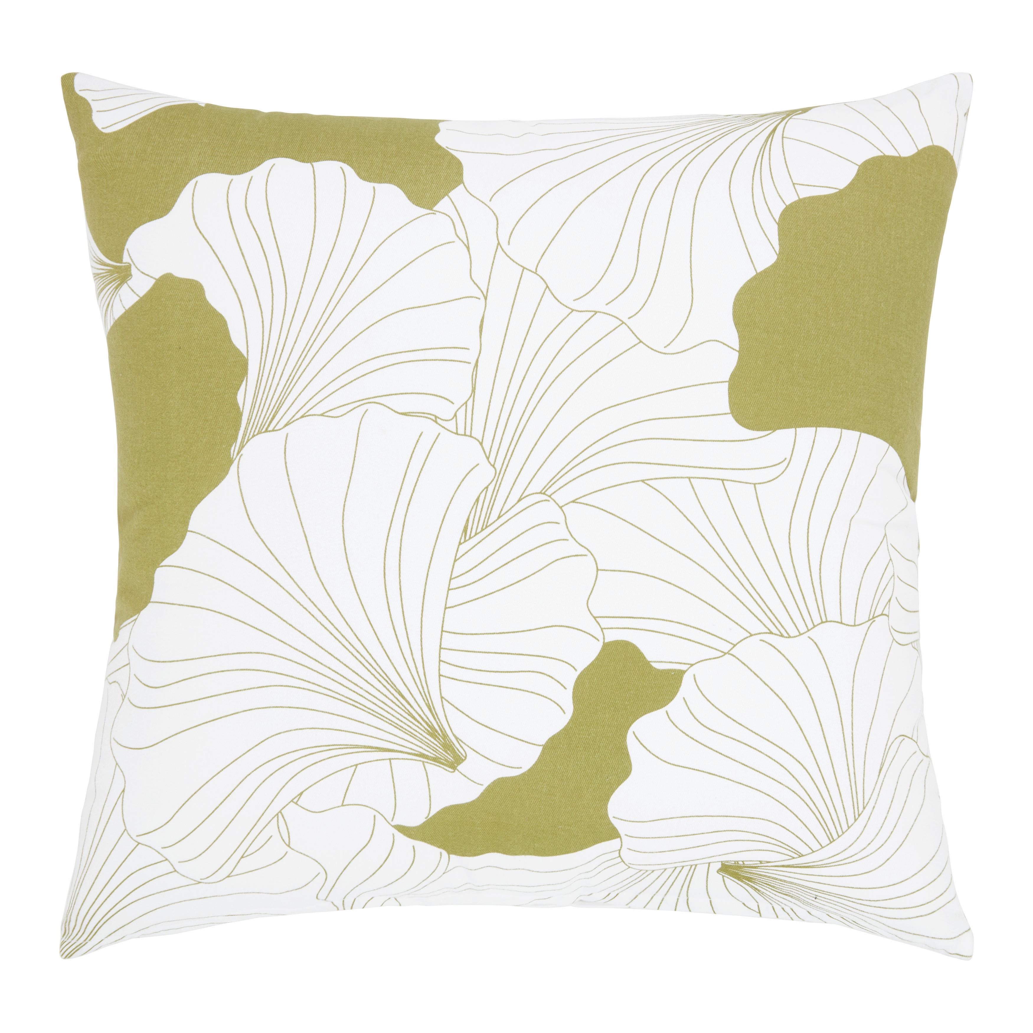 Zierkissen Gingko Olivgrün ca. 45x45cm - Olivgrün, Modern (45/45cm) - Modern Living